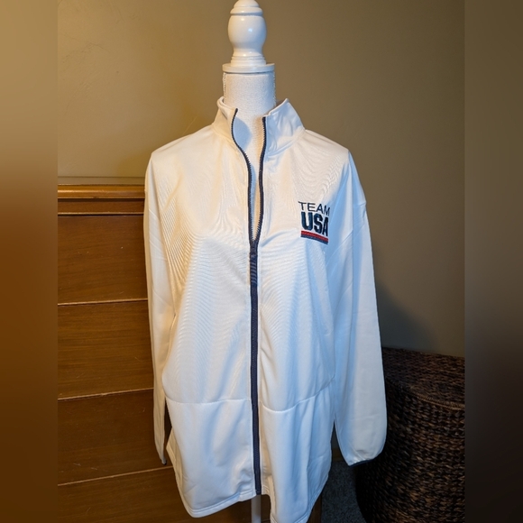 United States TEAM USA OLYMPICS Embroidered Zippered XL Warm-Up Jacket - Picture 2 of 10